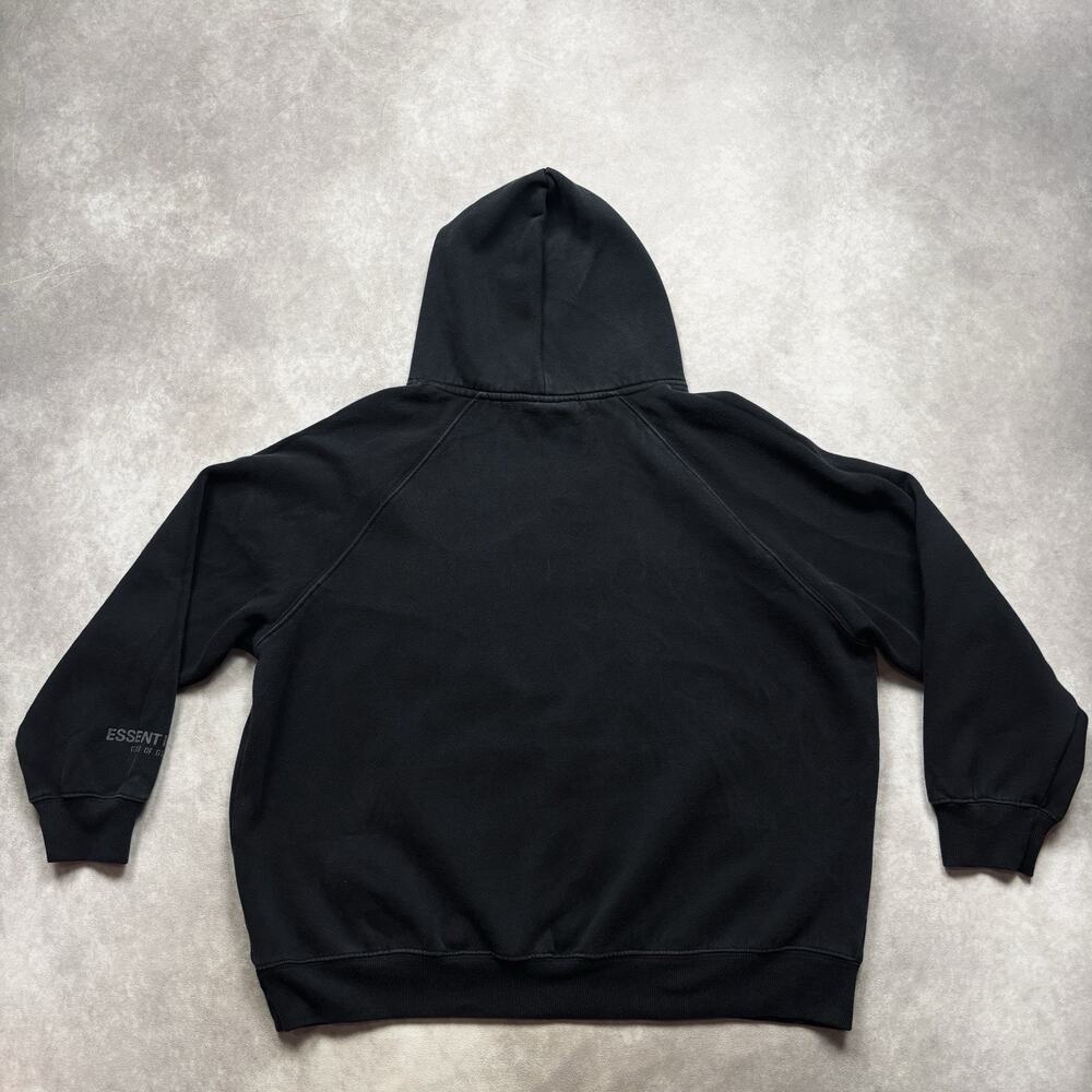 Fear of God Essentials Black Pullover Hoodie Cotton Size Medium Oversized Logo - Picture 3 of 15